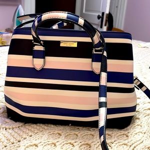 Kate Spade Shoulder Strap Bag - multicolor (white, navy, and pink)
